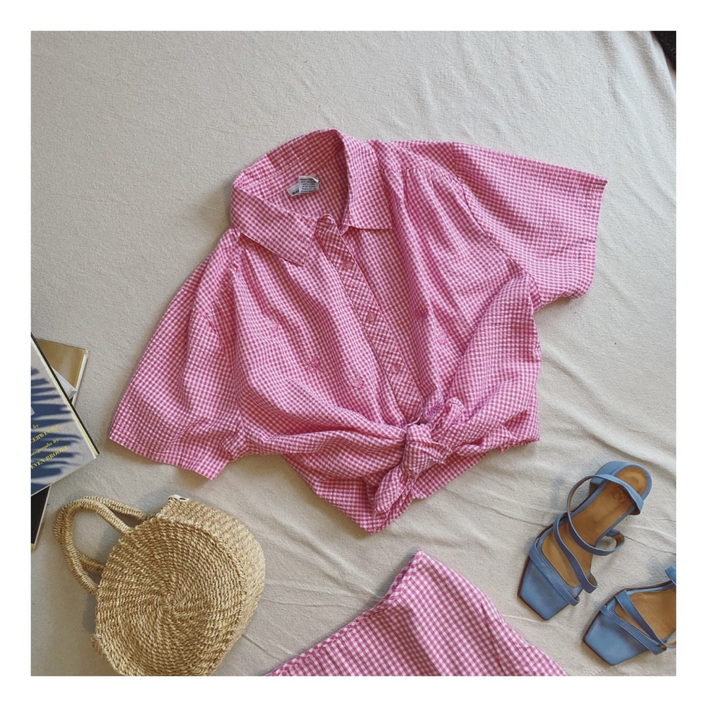 Vintage gingham camp shirt